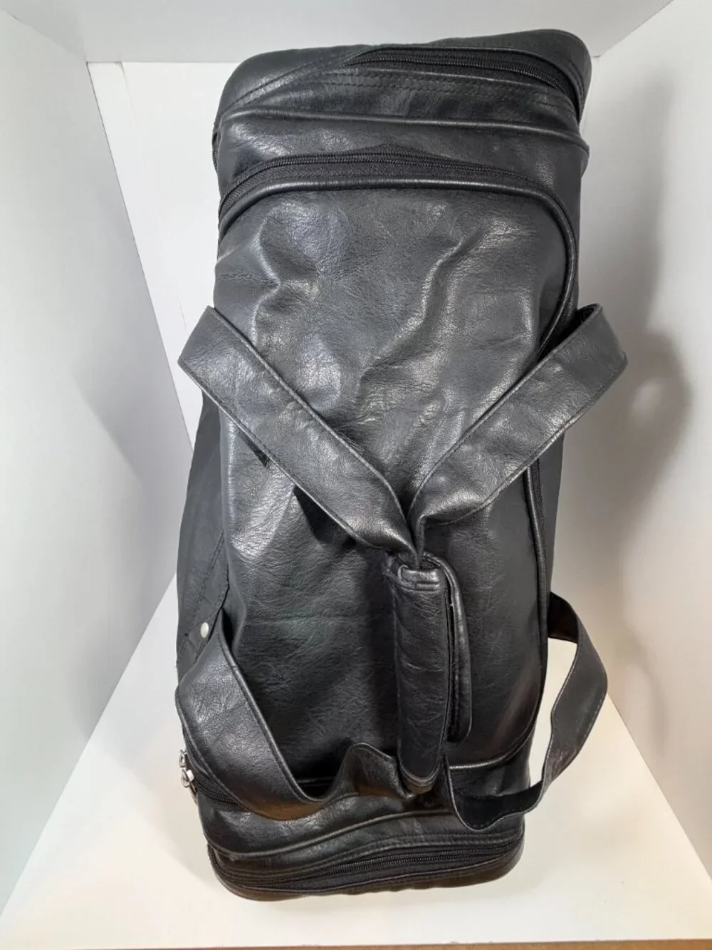 Golden Pacific Black Faux Leather Duffle Bag with Velocity Credit Union Logo